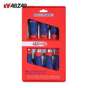 ست پیچ گوشتی ضربه خور آریل 7 عددی مدل PGZ0710
