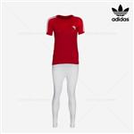 ست تیشرت و شلوار زنانه Adidas مدل Z8095 (قرمز)