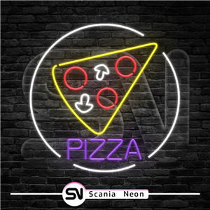 تابلو نئون پیتزا (PIZZA) , تابلو نئون فست فود کد 008ترانس