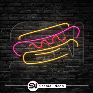تابلو نئون هات داگ , تابلو نئون فست فود کد 014ترانس