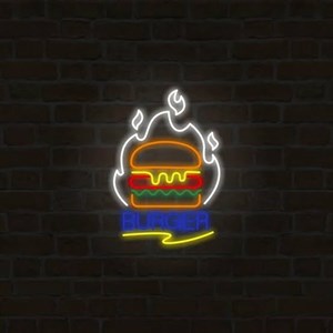 تابلو نئون همبرگر مدل 5 , تابلو نئون