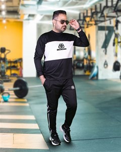ست تیشرت شلوار آستین بلند مشکی سفید Balenciga مدل 1831