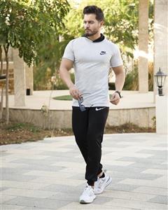ست تیشرت شلوار Nike مدل OLES (طوسی روشن)