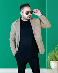 کت مردانه کرم قهوه ای مدل 1827