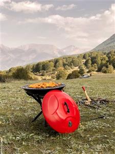 باربیکیوپارمیس باربیکیو زغالی وسفری چندمنظوره هم اتشدان وهم کباب پز