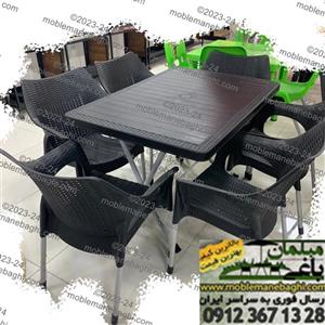 ست 6 نفر میز و صندلی حصیری ناصر