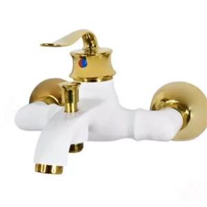 شیر حمام مدل بامبو قاجاری سفید طلا