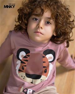 بلوز نخ پنبه برند مانکی طرح ببر کد 1330