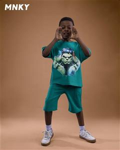 ست تیشرت شلوارک مانکی طرح هالک کد 1437