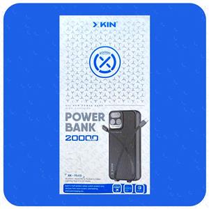 پاوربانک ایکس‌کین PB418 ظرفیت ۲۰۰۰۰ میلی‌آمپر با کابل‌های متصل تایپ C و لایتنینگ – شارژ سریع ۲۰ وات، دو خروجی همزمان، مناسب اندروید و آیفون