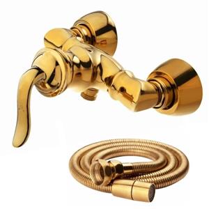 شیرتوالتی بامبو طلایی به همرا شلنگ توالت