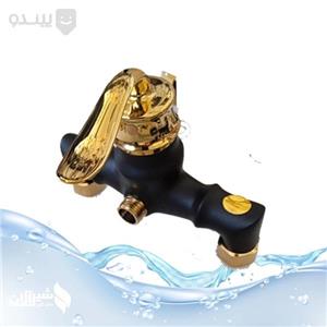 شیر توالتی مدل بامبو قاجاری مشکی طلا