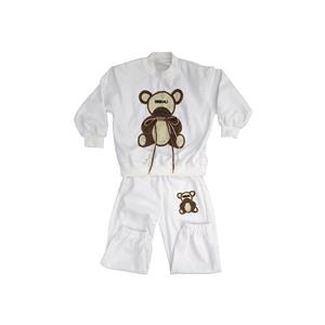 ست بلوز شلوار بچگانه دخترانه مدل خرسی رنگ سفید