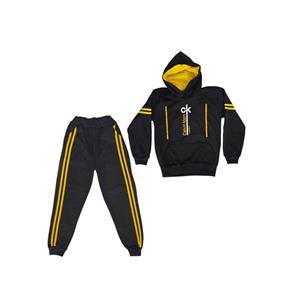 ست هودی و شلوار نخی بچگانه پسرانه تو کرکی مدل ck رنگ مشکی