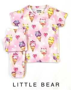 ست تیشرت و شلوار راحتی بچگانه دخترانه مدل بستنی رنگ صورتی