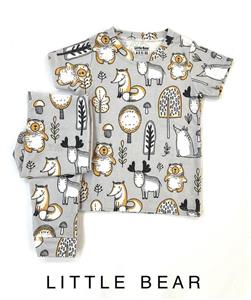 ست تیشرت و شلوار راحتی بچگانه اسپرت مدل حیوانات رنگ طوسی