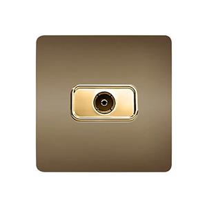 پریز آنتن Sat مدل کریستال بژ طلایی آسیا الکتریک