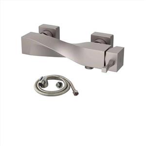 شیرتوالت کسری مدل فیلادلفیا به همراه شلنگ توالت کروم مات