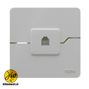 فیش تلفن تک سوکت ویرا مدل T2 سفید - ویرا الکتریک