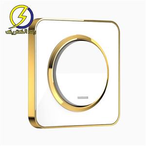 کلید و پریز اسپیناس متال طلایی زه سفید میانی سفید ایران الکتریک