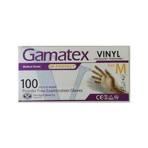دستکش ونیل حریر مدل گاماتکس سایز مدیوم بسته 100 عددی