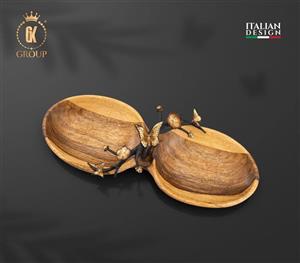 اردو خوری و رولت خوری  اردوخوری دو خانه بیضی گلدکیش مدل باترفلای کد GK829821 