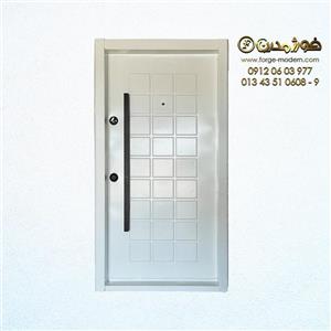 درب ضد سرقت طرح سوپر مربع سفید فلزی کد AZ 3001