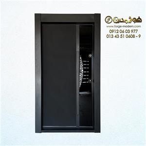 درب ضد سرقت طرح میکروسمنت و شیشه کد AZ 3101