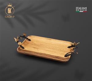 سینی مستطیل گلدکیش مدل باترفلای سایز کوچک کد GK829809