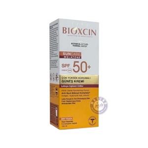 کرم ضد آفتاب بی رنگ ضد لک بیوکسین Bioxcin مناسب پوست های مستعد لک با spf 50 حجم 50 میل