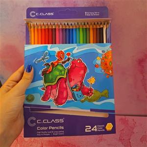مداد رنگی سی کلاس (C class) بسته 24 رنگ جعبه مقوایی