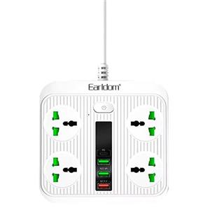 چند راهی ۴ خانه ارلدام ES-SC05 با کابل ۲ متریشارژر USB و Type-C