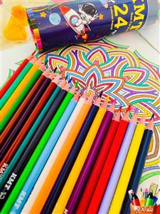 مداد رنگی 24 رنگ لوله ای برند KMT