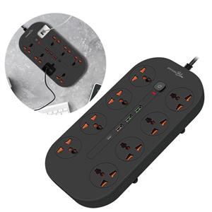 چندراهی برق هوشمند و شارژر پرودو Porodo Blue 8 AC Power Strip PB-FWCH035-BK