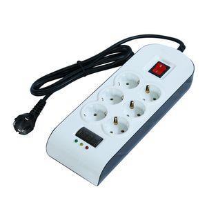 محافظ شش خانه ارت دار با کلید و کابل 1/8 متری پارت الکتریک کد 8794