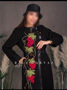 پالتو زنانه گره استایل مدل شیراز مزین به هنر کچه و گلدوزی