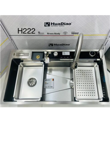 سینک ظرفشویی آبشاری پیانویی 5 کلید لانه زنبوری sus-304 گرید A برند هوادیاو(90cm)