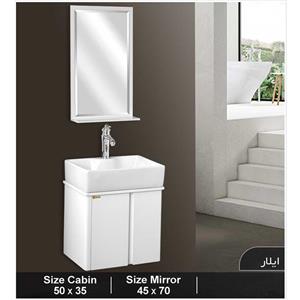 فول ست کابینت و روشویی به همراه آینه و باکس کاسپین مدل آیلار چوب