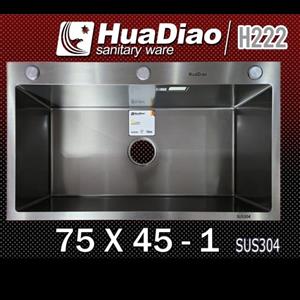 سینک باکسی تک لگن استیل سایز 75*45 برند هوادیائو