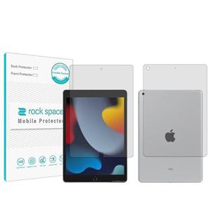 گلس صفحه نمایش و پشت تبلت اپل iPad 10.2 (2021) مدل نانو هیدروژل شفاف برند راک اسپیس کد LL