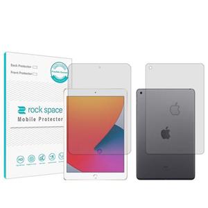 گلس صفحه نمایش و پشت تبلت اپل iPad 10.2 (2020) مدل نانو هیدروژل شفاف برند راک اسپیس کد LL