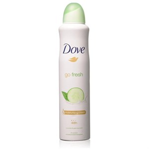 اسپری بدن دئودورانت داو مدل Go Fresh با رایحه خیار و چای سبز حجم 250 میل
