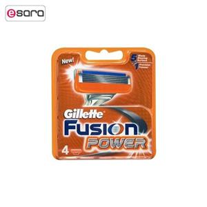 تیغ یدک 4 عددی ژیلت مدل Fusion Power Gillette Blades Pack Of 