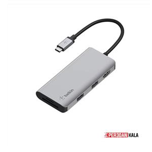 هاب شارژر 5 در 1 بلکین مدل Belkin Connect USB-C 5-in-1 Multiport Adapter PVC002 (آمریکایی) اورجینال