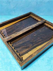 تخته نرد تک بازی تمام ریشه چوب گردو طرح ریشه 1