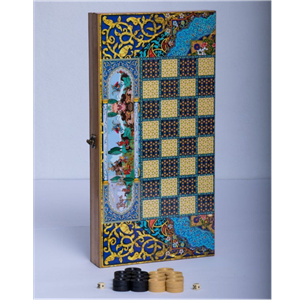 تخته نرد و شطرنج روکش چوب راش طرح باشگاه رئال مادرید