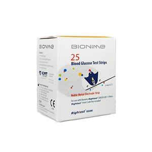 نوار تست قند خون بایونیم مدل  GS300(تست استریپ) بسته 25عددی
