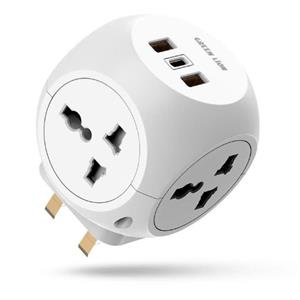 آداپتور مسافرتی چند پورت گرین لاین Multi port Travel Adapter