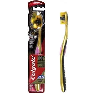 مسواک Colgate مدل 360 Charcoal Gold برس نرم soft Toothbrush 