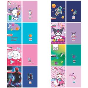 دفتر خط دار ۸۰ برگ چسبی مارک زوما طرح فانتزی